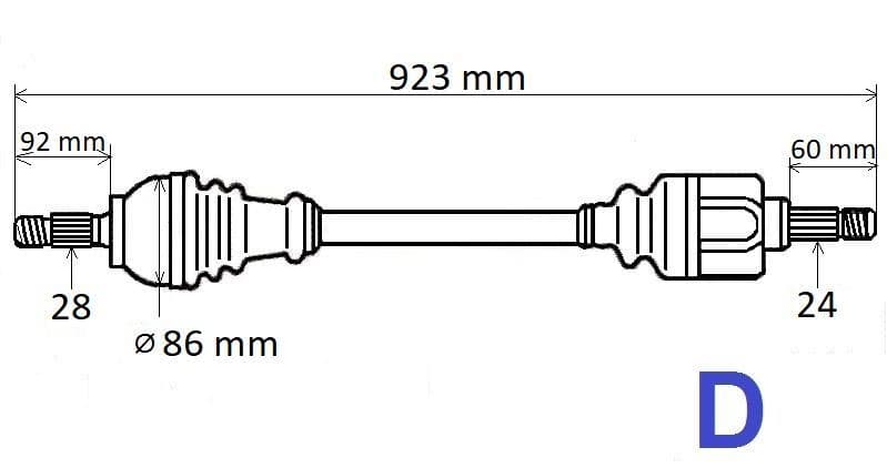 Drivaxel - Citroën Berlingo III 18> höger från Autofrance