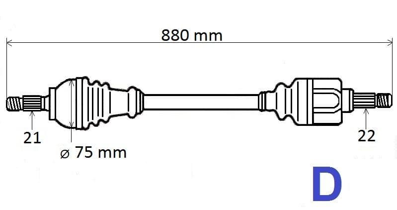 Drivaxel - Citroën C-elysee, Peugeot 301 1.2VTI höger från Autofrance