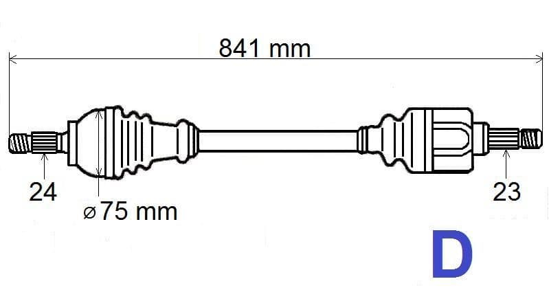Drivaxel - Citroën C1/P107 1.0 höger
