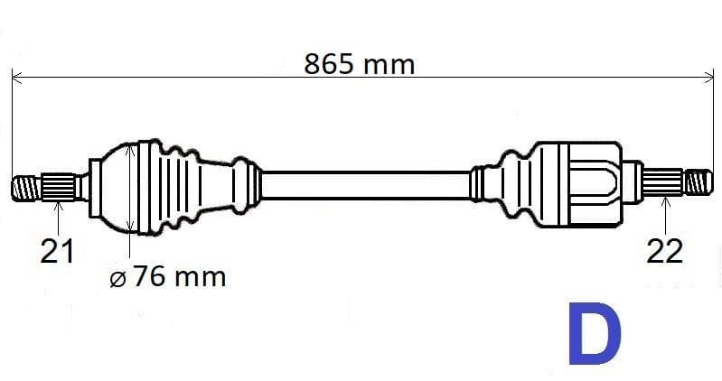 Drivaxel - Citroën C3/Ds3 1.4HDI/VTI 09> höger från Autofrance