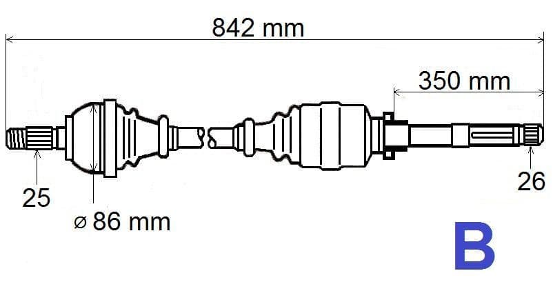 Drivaxel - Citroën C4 II/P308 1.6 16V 07> höger från Autofrance