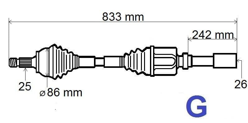 Drivaxel - Citroën C4/P307 1.6VTI/2.0 16V höger från Autofrance