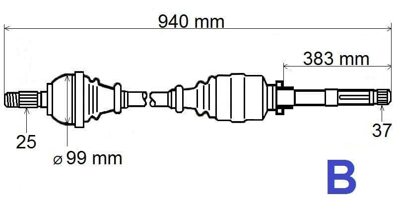 Drivaxel - Citroën C4/P307 2.0HDI 03-08 höger från Autofrance