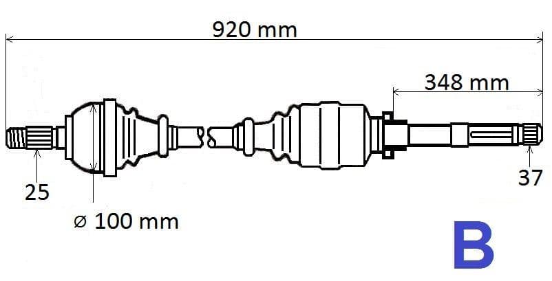 Drivaxel - Citroën C4, Peugeot 307 2.0HDI höger från Autofrance