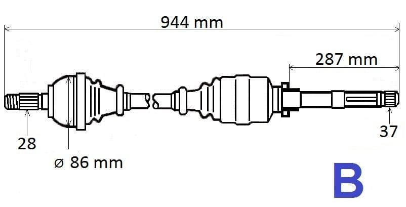 Drivaxel - Citroën C4 Picasso 1.5BLUEHDI höger från Autofrance