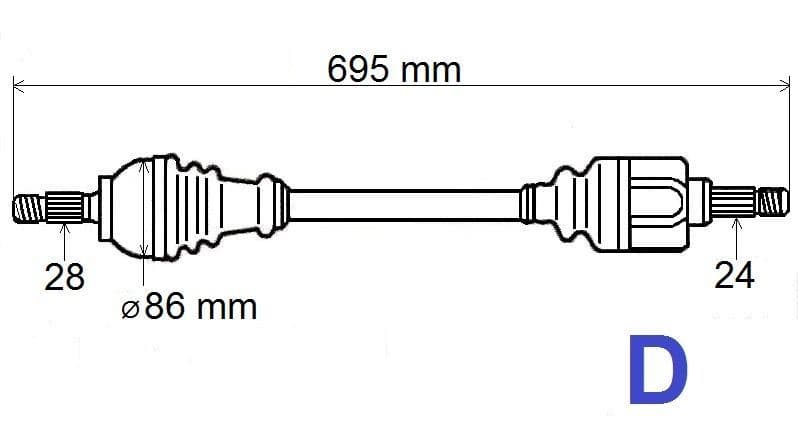 Drivaxel - Citroën C4 Picasso II 1.6BLUHDI vänster