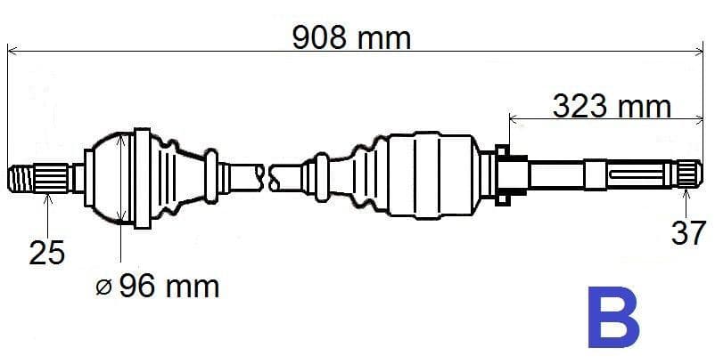 Drivaxel - Citroën C5 2.2HDI 01> Automat höger från Autofrance