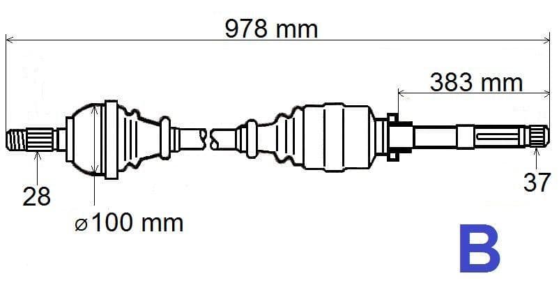 Drivaxel - Citroën C5 III 2.0HDI 08> höger