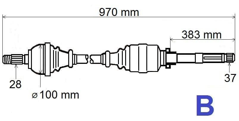 Drivaxel - Citroën C5 III/P407 2.0HDI höger