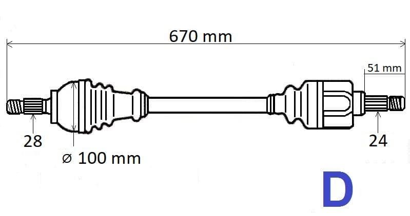 Drivaxel - Citroën C5(x7)/Ds5 1.6/2.0HDI vänster från Autofrance