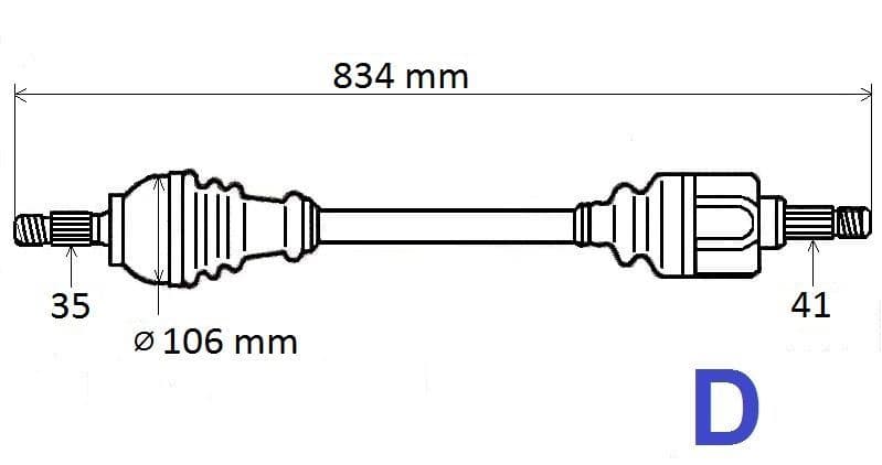 Drivaxel - Citroën Jumper III 2.0HDI vänster från Autofrance