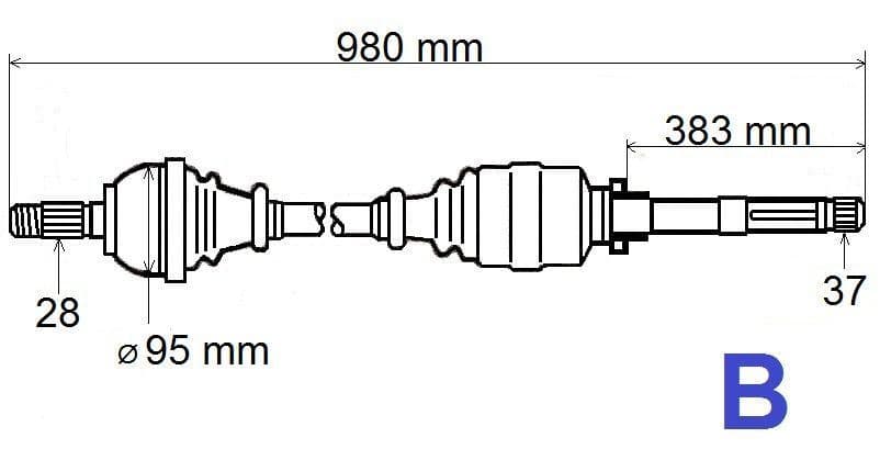 Drivaxel - Citroën Jumpy III 2.0HDI Ml6c höger från Autofrance