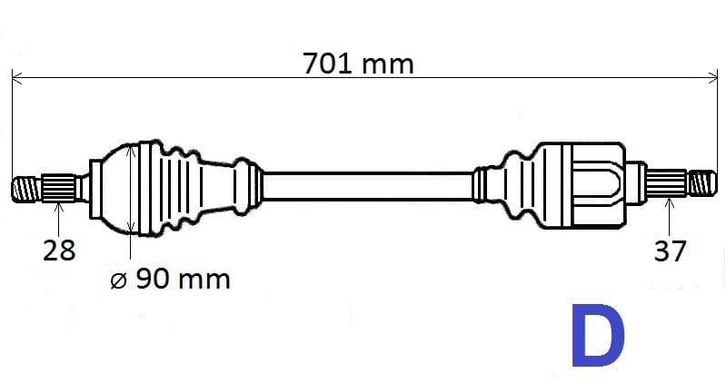 Drivaxel - Citroën Jumpy IV 1.6/2.0HDI vänster från Autofrance