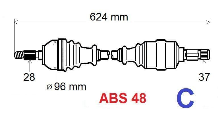 Drivaxel - Citroën Xm, Peugeot 607 3.0 V6 24V vänster från Autofrance