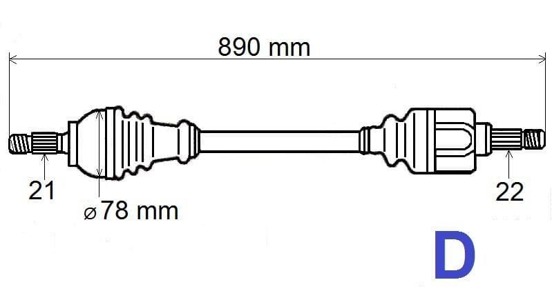 Drivaxel - Peugeot 208 1.2 Pure Tech höger från Autofrance