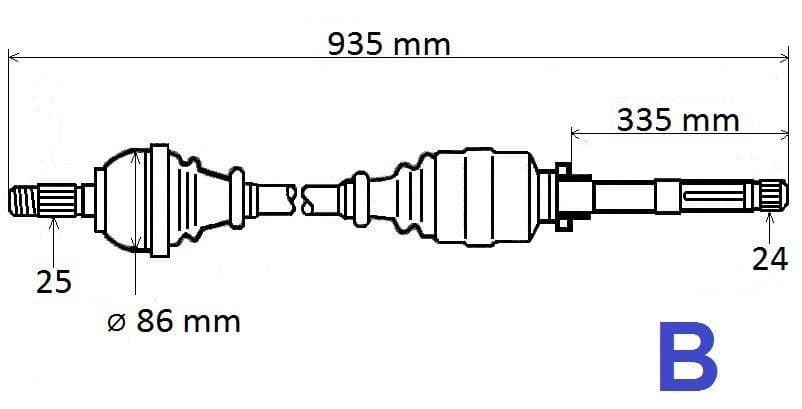 Drivaxel - Peugeot 308 1.6HDI/2.0 07> Mc- höger från Autofrance