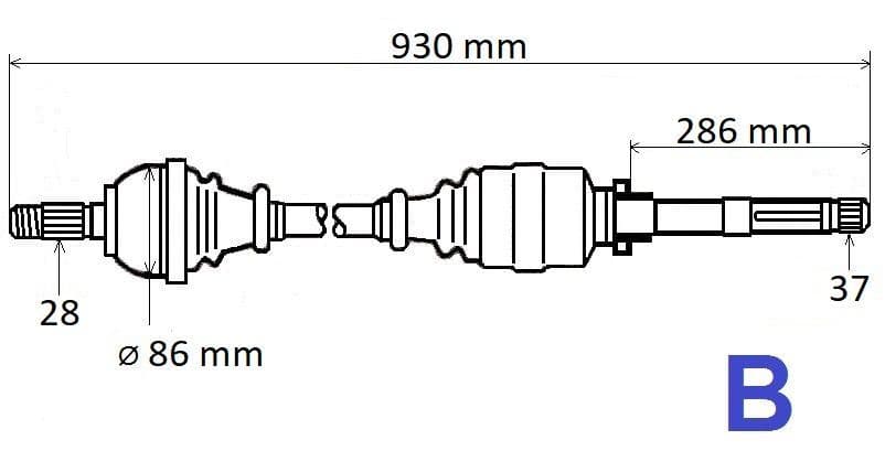 Drivaxel - Citroën Berlingo IV, Peugeot 308 II höger från Autofrance