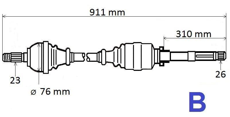 Drivaxel - Renault Clio IV 1.5DCI 12> höger från Autofrance