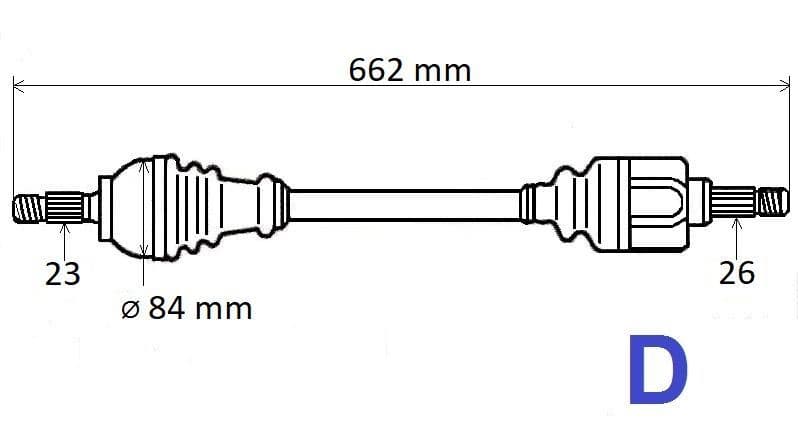 Drivaxel - Renault Kangoo 1.5DCI 08> Z23 vänster från Autofrance