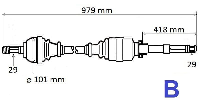 Drivaxel - Renault Koleos 1.6/2.0DCI höger från Autofrance