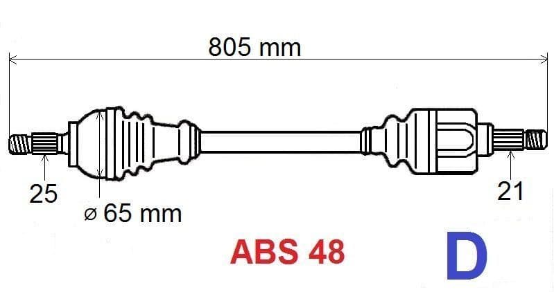 Drivaxel - Renault Koleos 4X4 2.0DCI/2.5