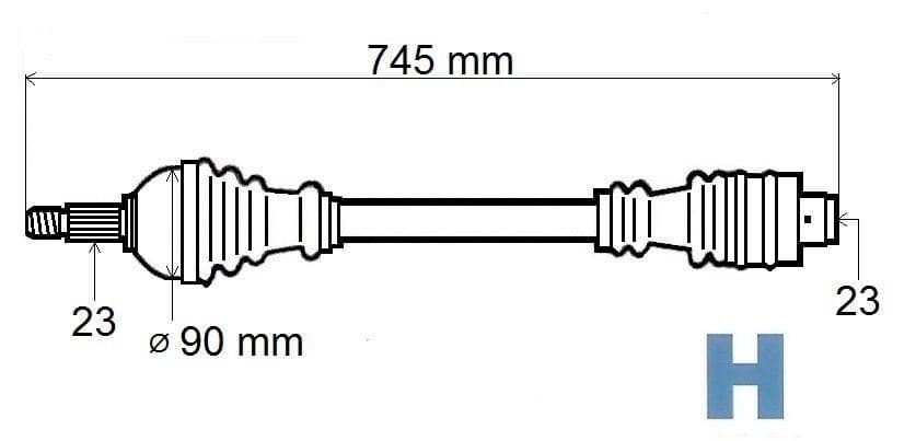 Drivaxel - Renault Laguna 1.9 Dti/Dci höger