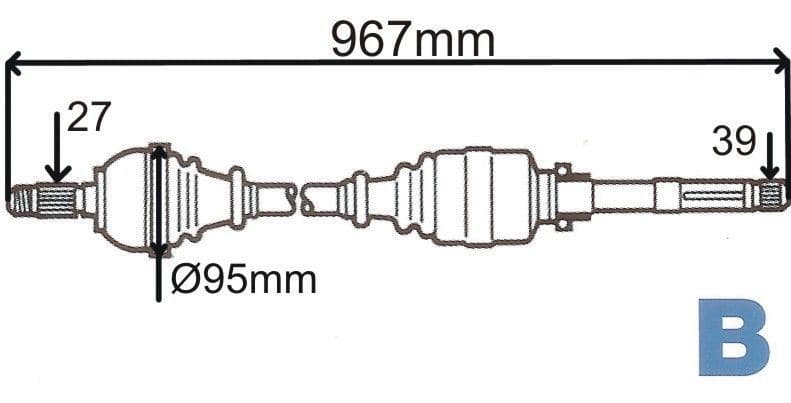 Drivaxel - Renault Laguna II 1.9DCI 01-07 höger
