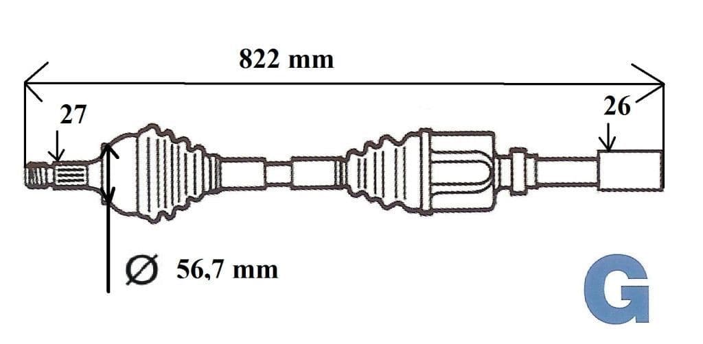Drivaxel - Renault Laguna II 1.9DCI 01-07 höger