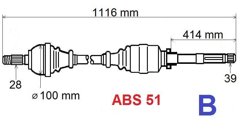 Drivaxel - Renault Master III 2.5DCI 06-10 Höger