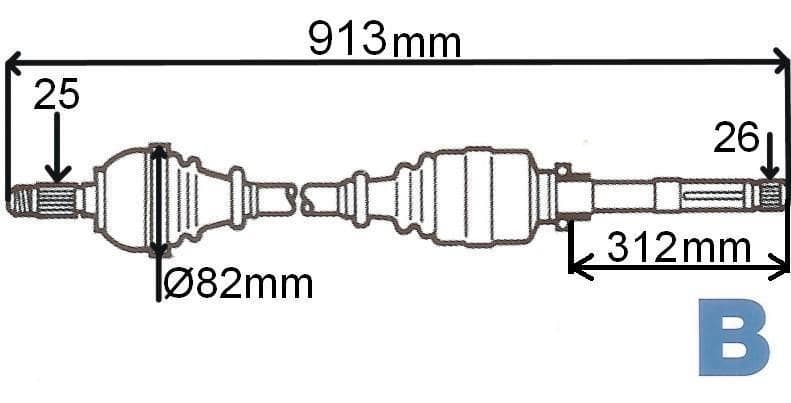 Drivaxel - Renault Scenic II 1.5DCI 03-08 höger från Autofrance