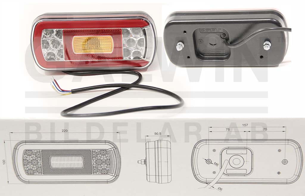 Baklykta vä, inkl lamphållare