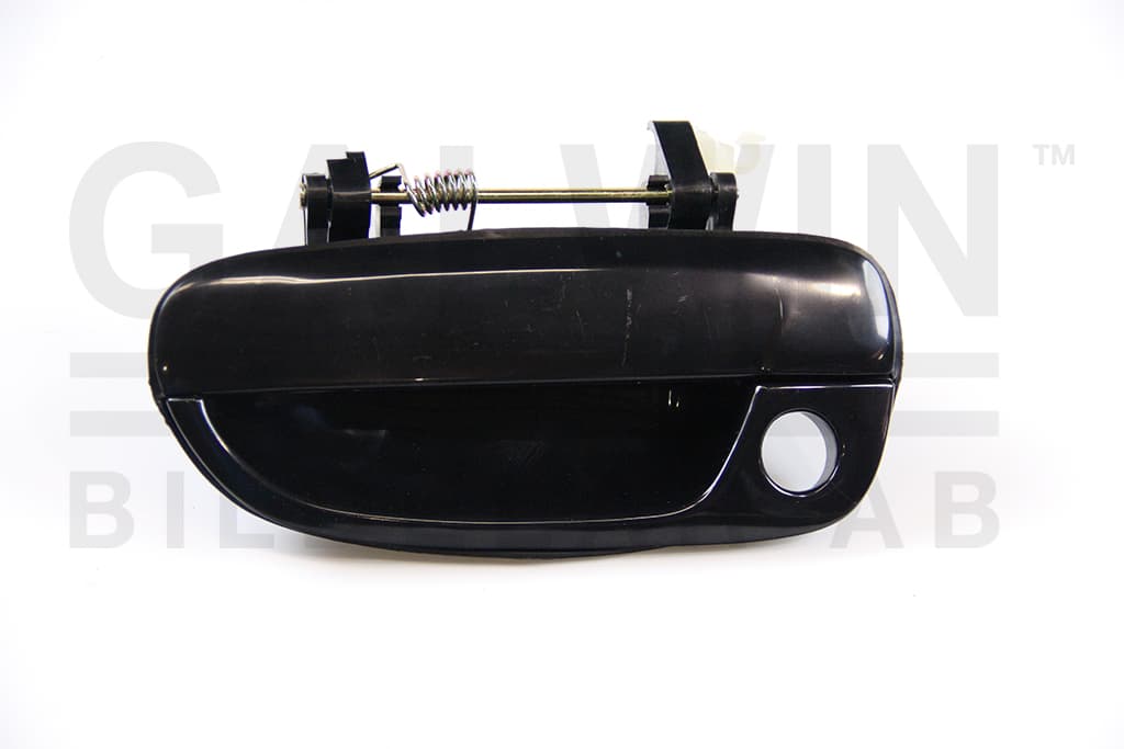 Dörrhandtag vä fram svart (slät) med hål för lås