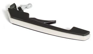 Dörrhandtag svart/krom vä fram/bak