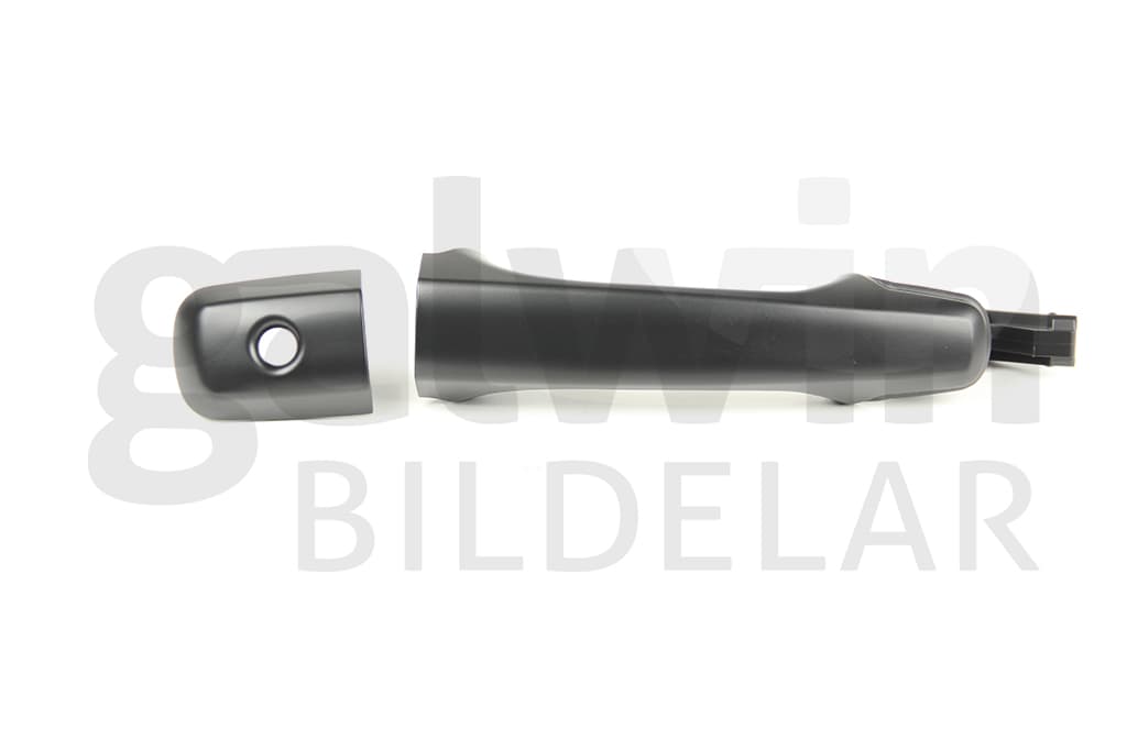 Dörrhandtag fram vä, med hål för lås, ej för nyckellöst, svart primer från Galwin