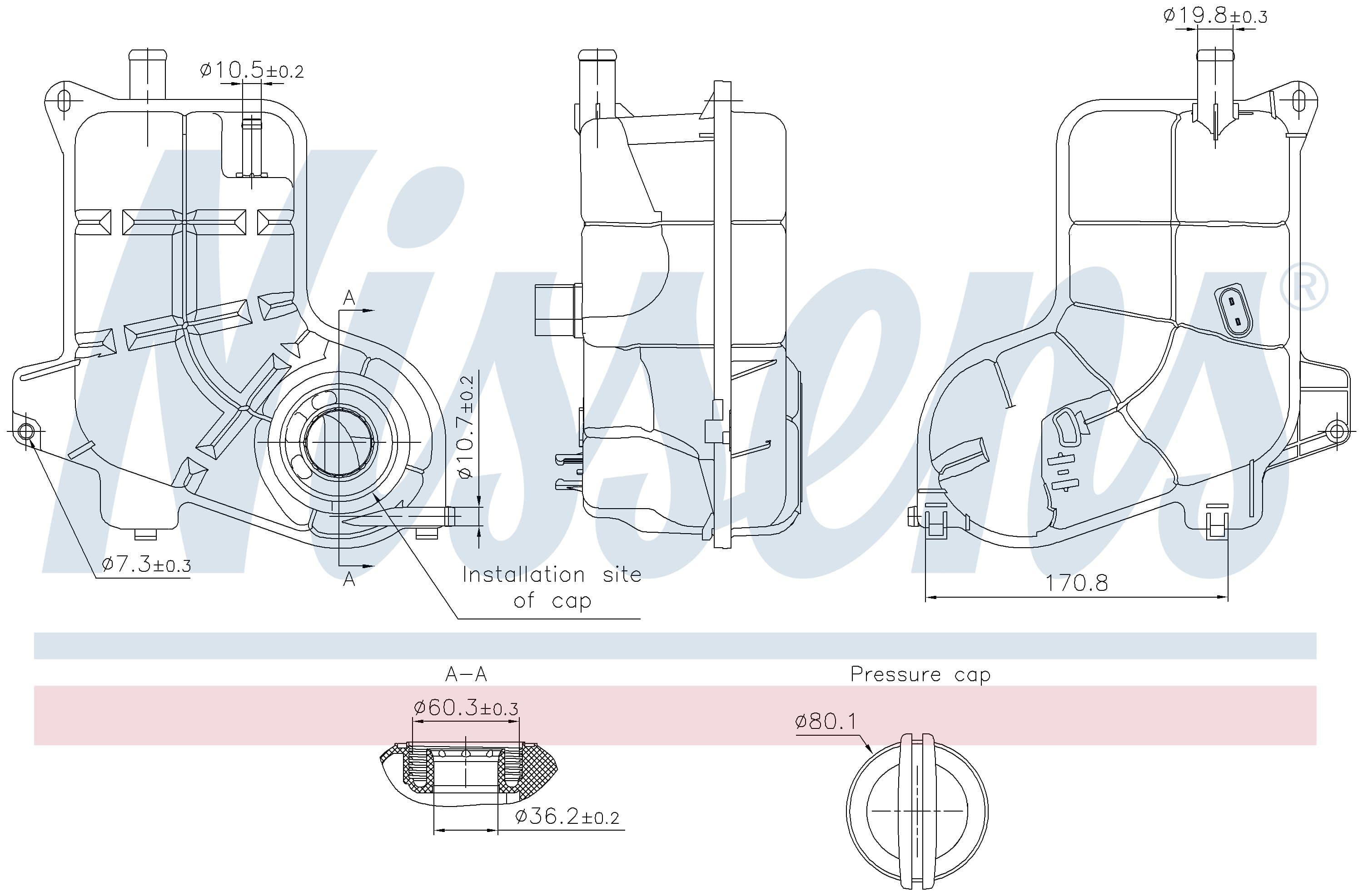 Expansionstank inkl lock och givare, Audi från Galwin