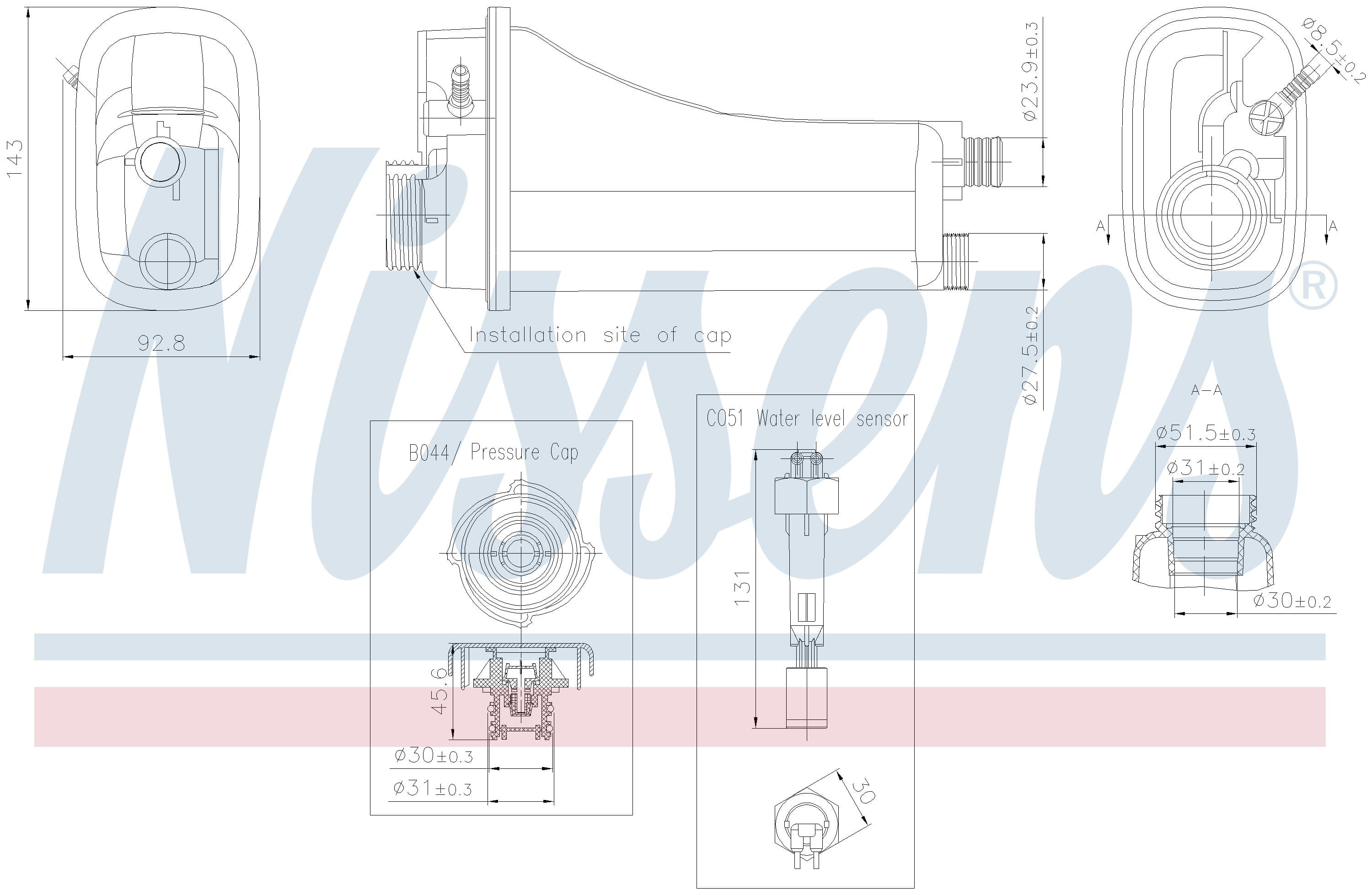 Expansionstank, inkl lock & givare