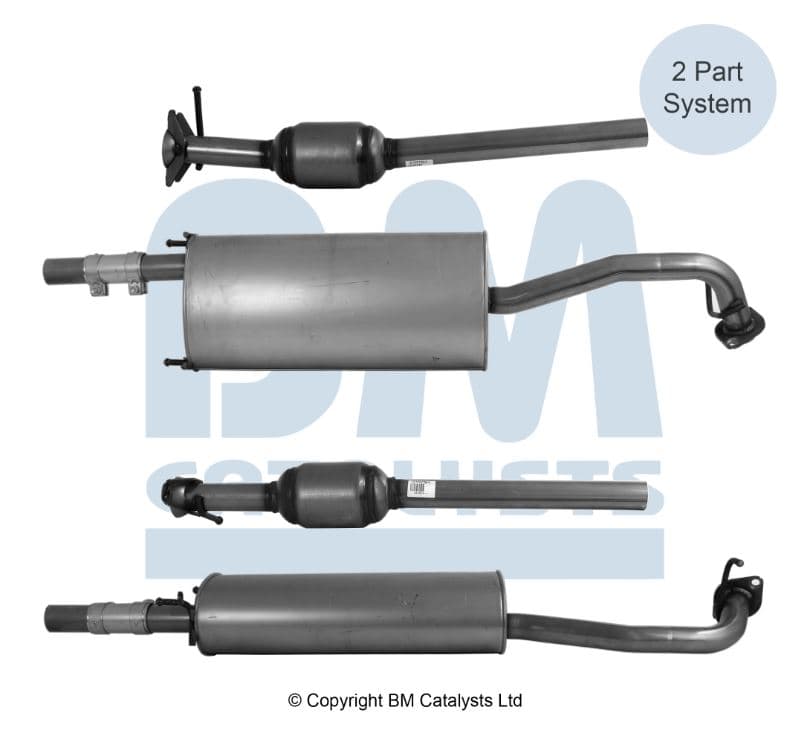 Katalysator bakre, inkl ljuddämpare, inkl montsats