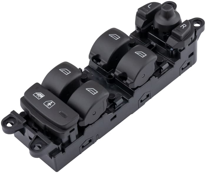 Knappsats fönsterhiss, vä, med el. barnlås, med elfäll. speglar