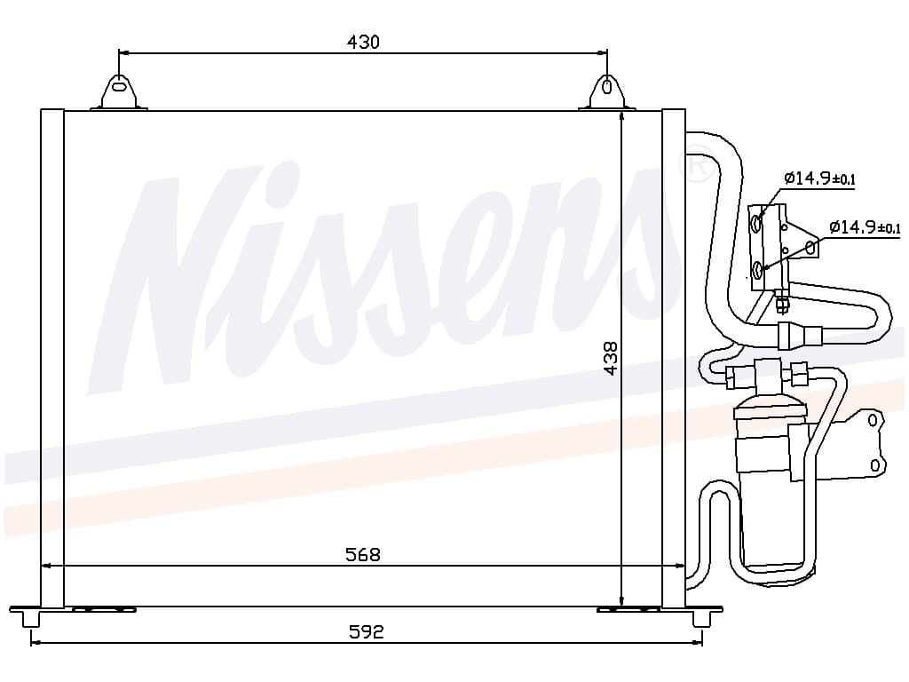 Kondensor Renault Safrane 2,0I/SI/RN/RT/2,2 SI/RT/RXE/V från Galwin