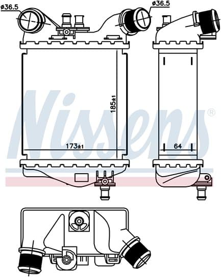 Laddluftkylare vänster, Fiat