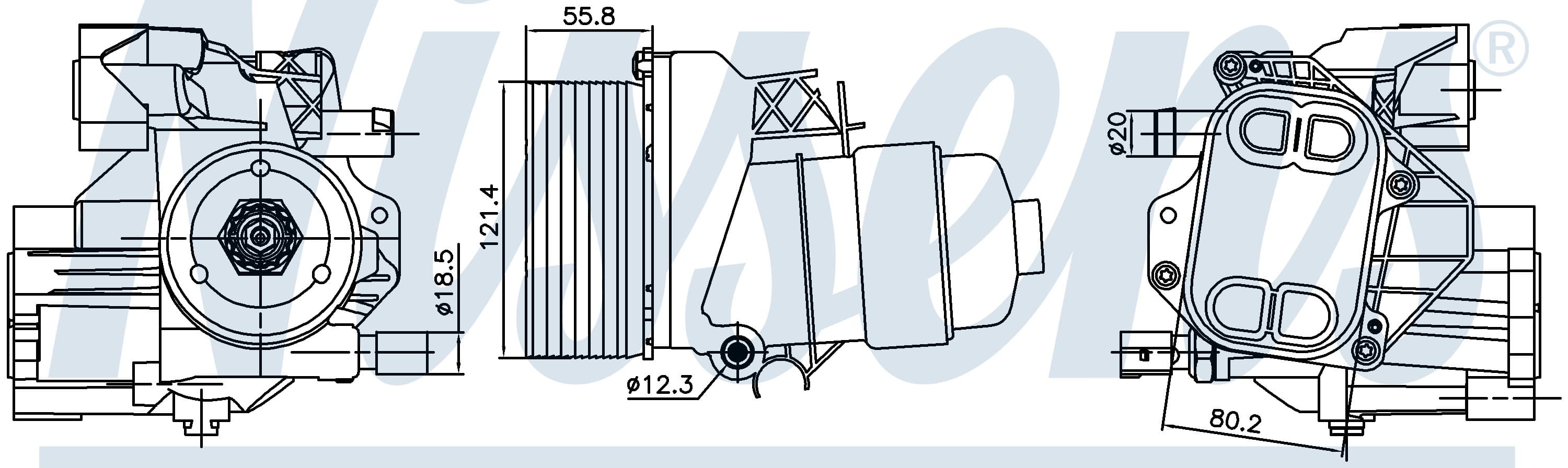 Oljekylare med oljefilterhus, VW från Galwin