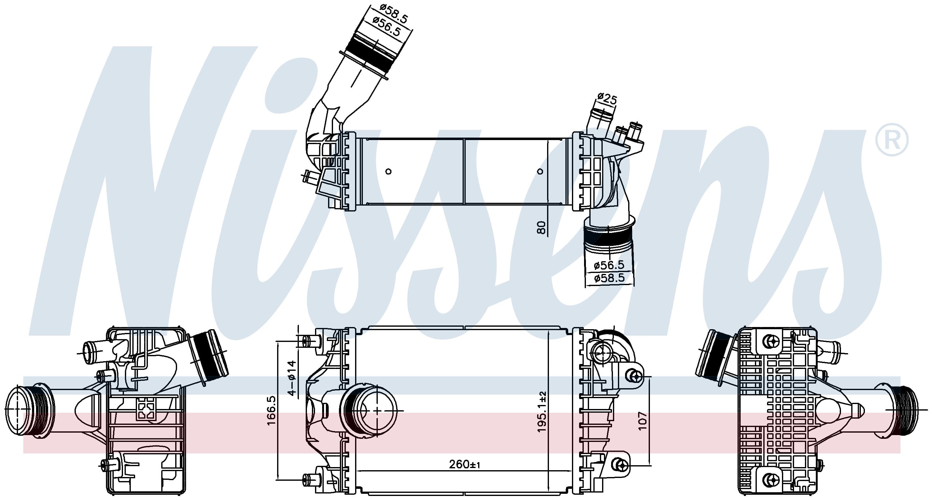 Laddluftkylare hö, Porsche — Höger från Galwin