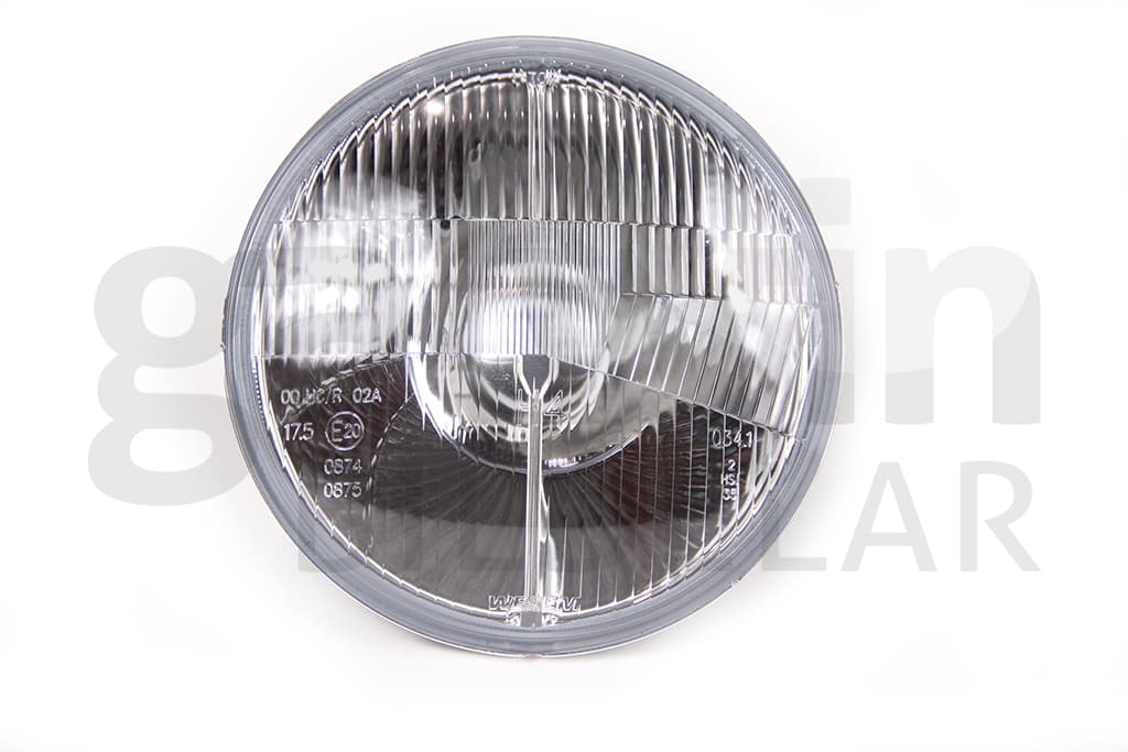 Strålkastarinsats H4 7"/178mm. Buktat glas utan parkljus från Galwin