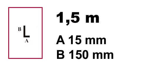 Universalplåt L-Profil, 150x15x1500, plåttlocklek 1,25mm