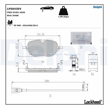 Bromsbeläggssats, Framaxel från Autofrance