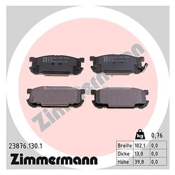 Bromsbeläggssats, Bakaxel — Bakaxel från Autofrance