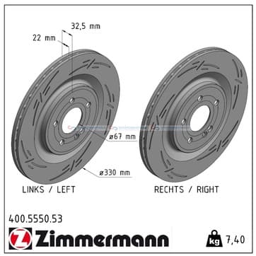 Bromsskiva, Bakaxel — Bakaxel från Autofrance