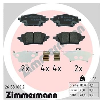 Bromsbeläggssats, Bakaxel — Bakaxel från Autofrance