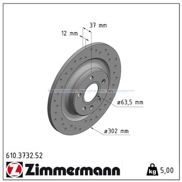 Bromsskiva, Bakaxel — Bakaxel från Autofrance