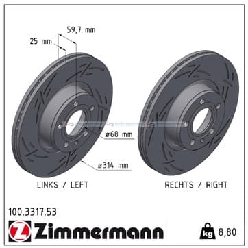 Bromsskiva, Framaxel — Framaxel från Autofrance